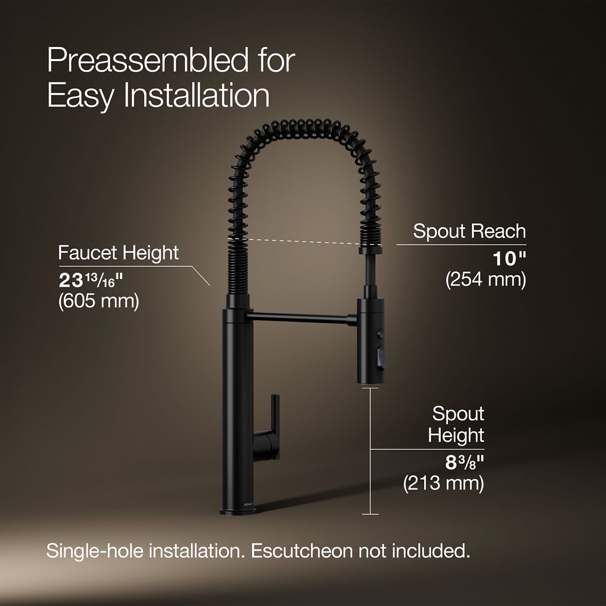 3/4 view of product with dimensions