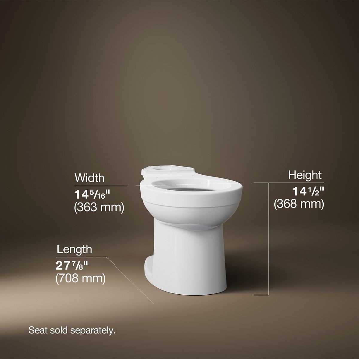 3/4 view of product with dimensions
