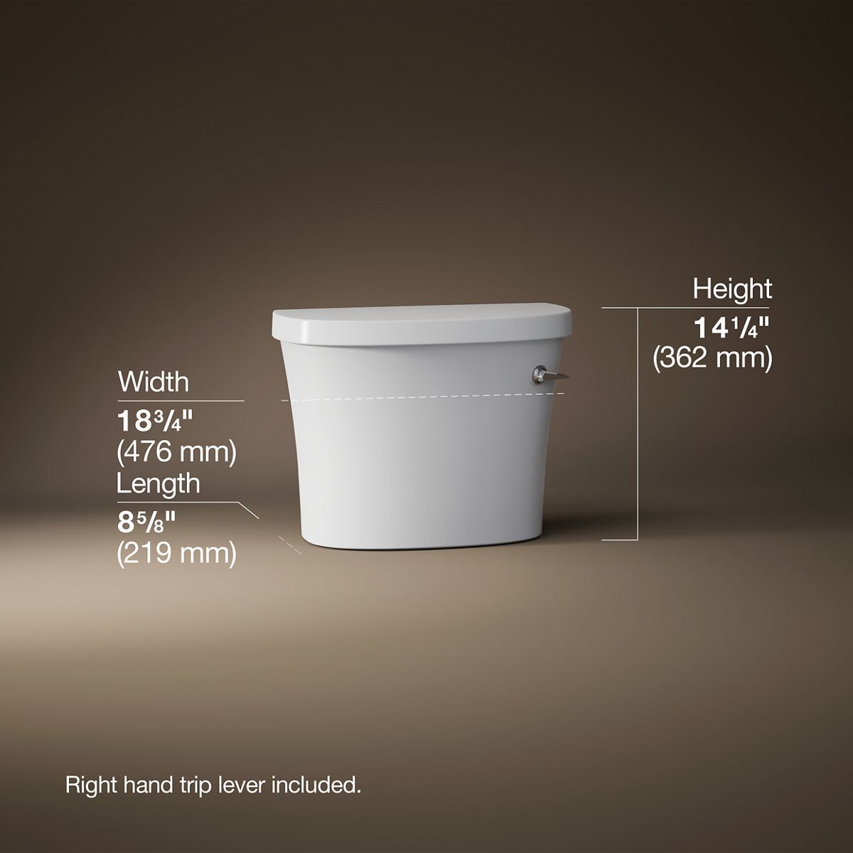 KOHLER | K-25100-TR | Kingston Toilet Tank with Locks, 1.28 GPF