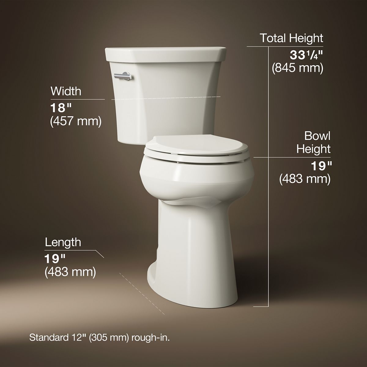 3/4 view of product with dimensions