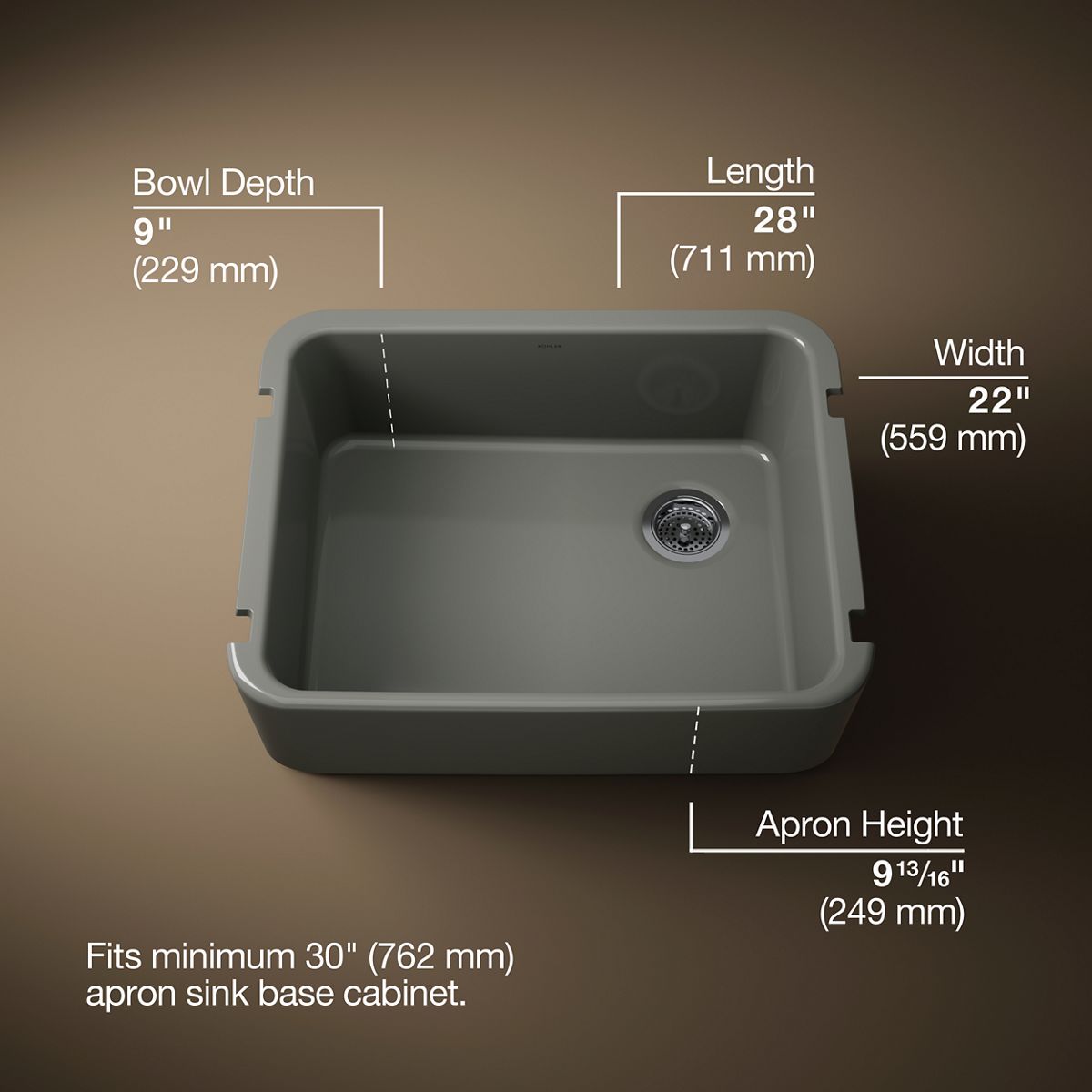 3/4 view of product with dimensions