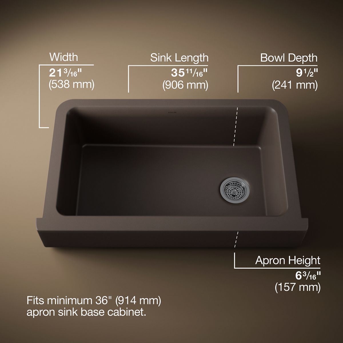 3/4 view of product with dimensions