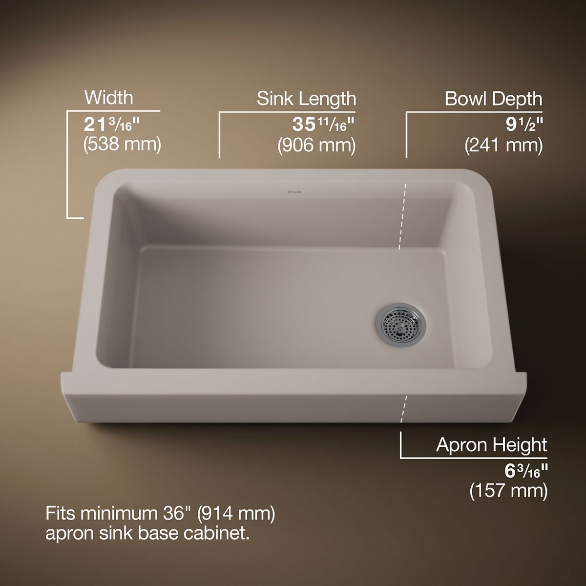 3/4 view of product with dimensions