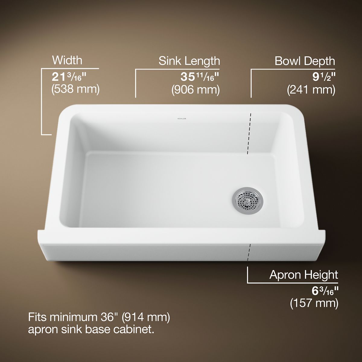 3/4 view of product with dimensions