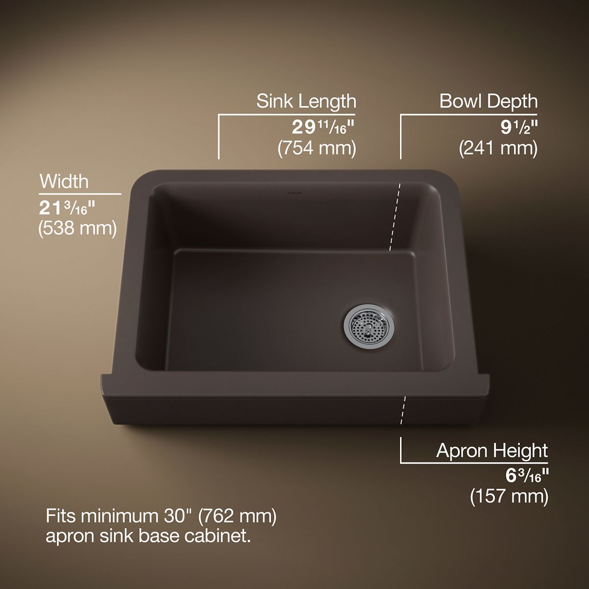3/4 view of product with dimensions