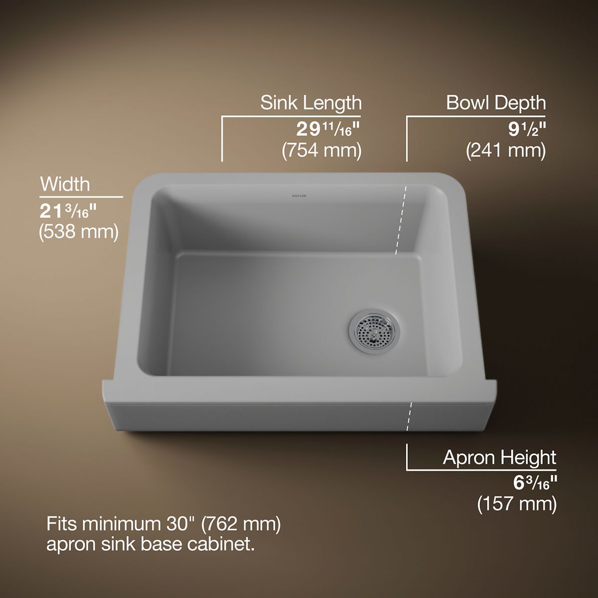 3/4 view of product with dimensions
