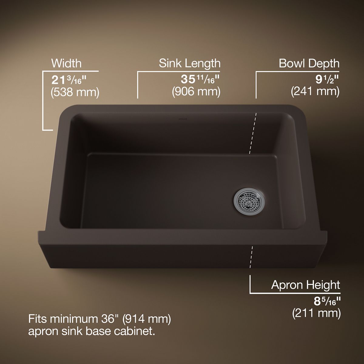 3/4 view of product with dimensions
