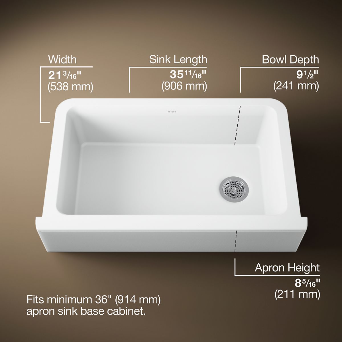 3/4 view of product with dimensions