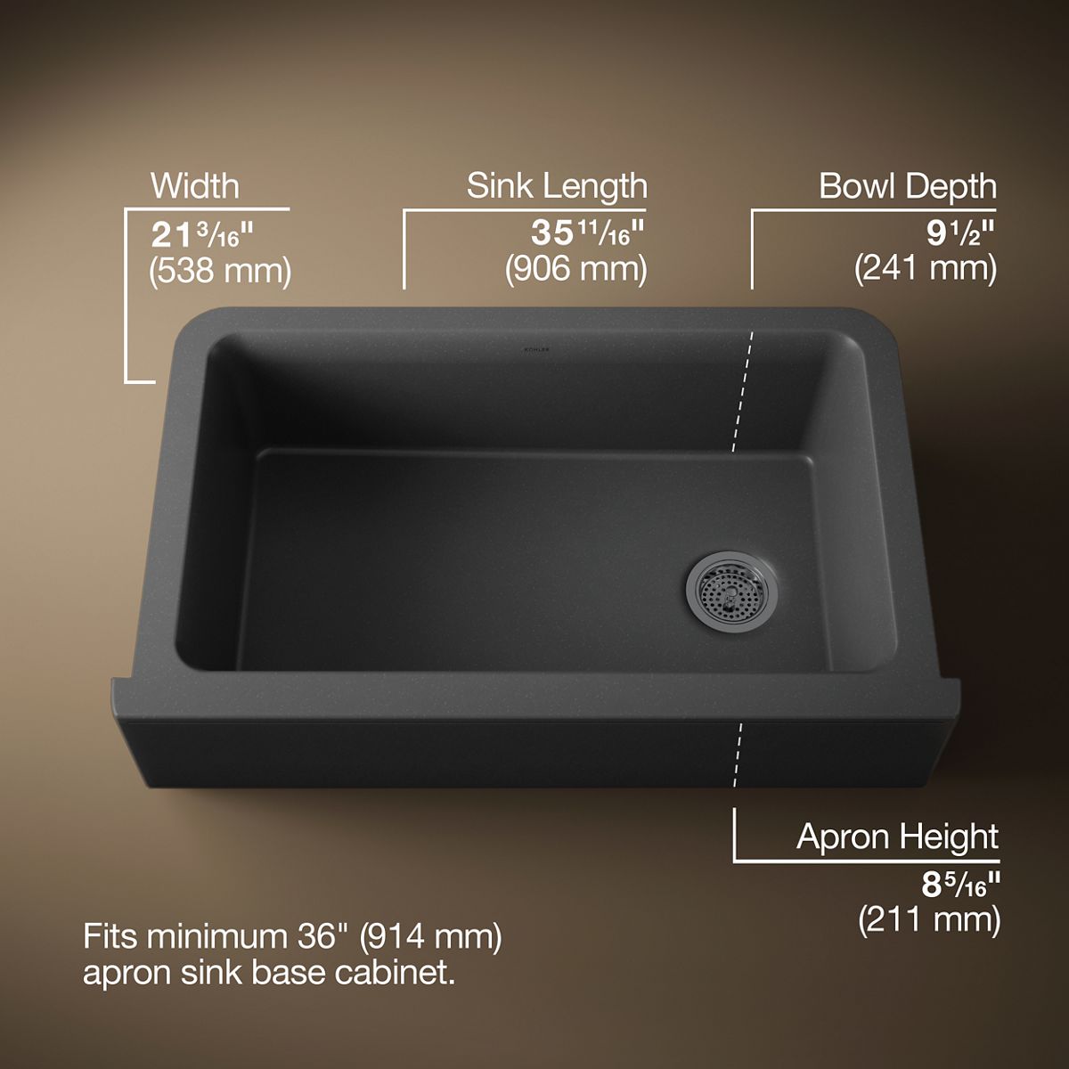 3/4 view of product with dimensions