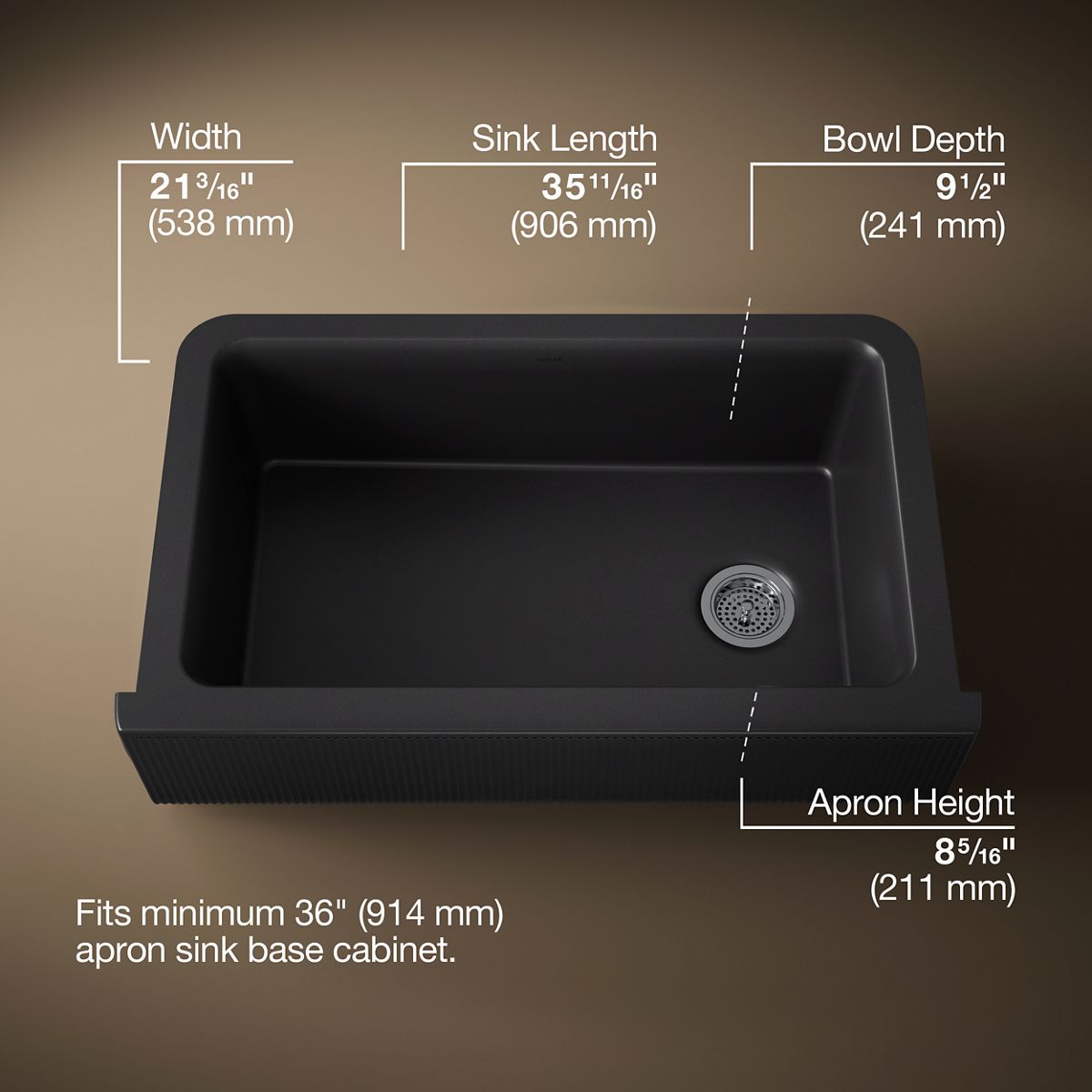 3/4 view of product with dimensions