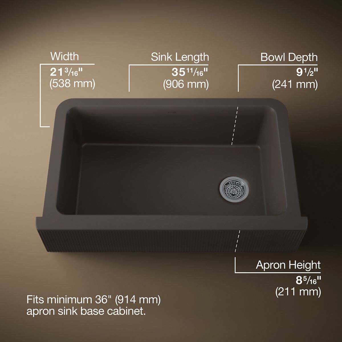 3/4 view of product with dimensions
