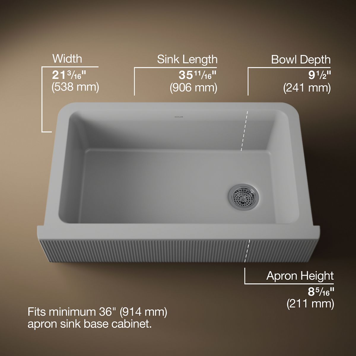 3/4 view of product with dimensions
