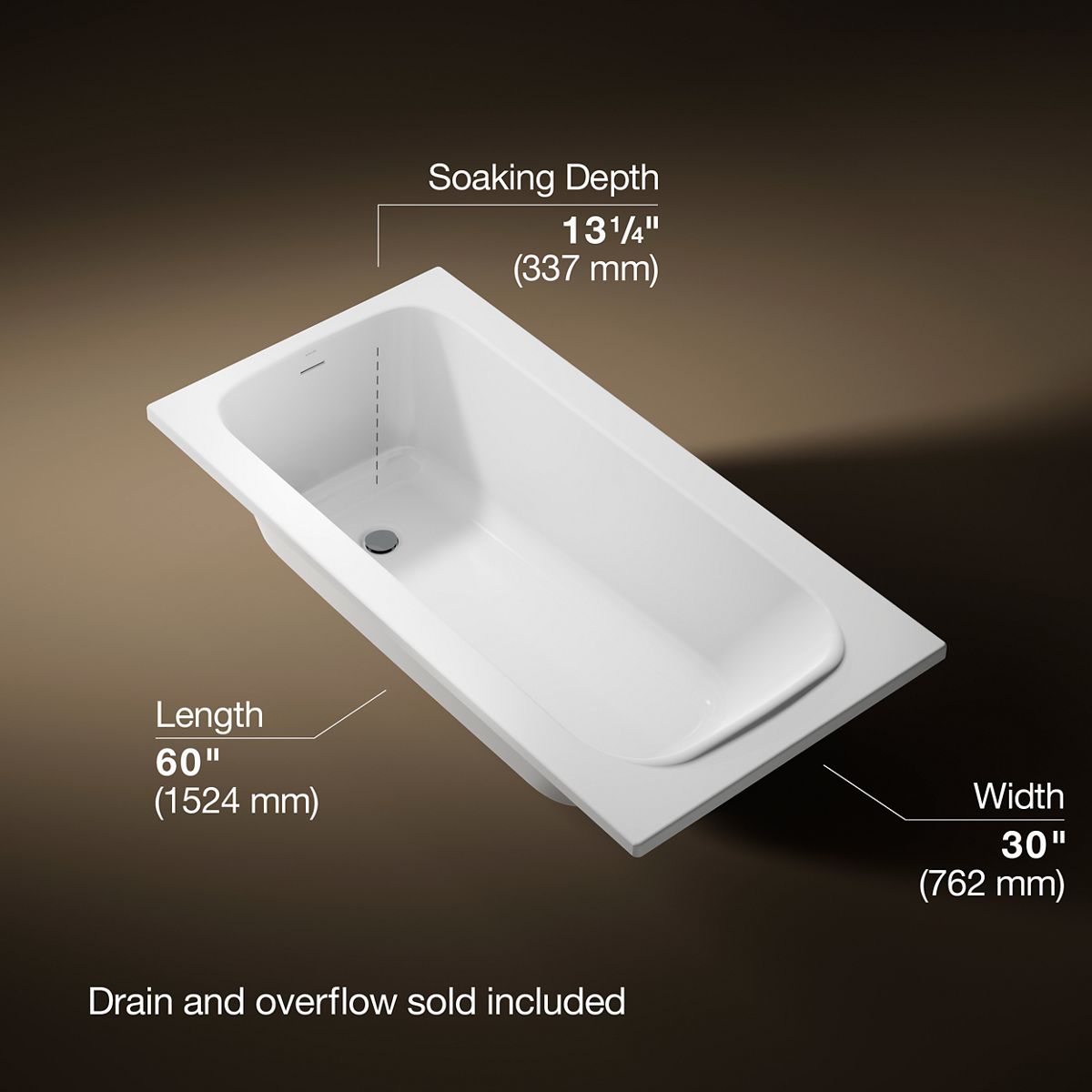 3/4 view of product with dimensions