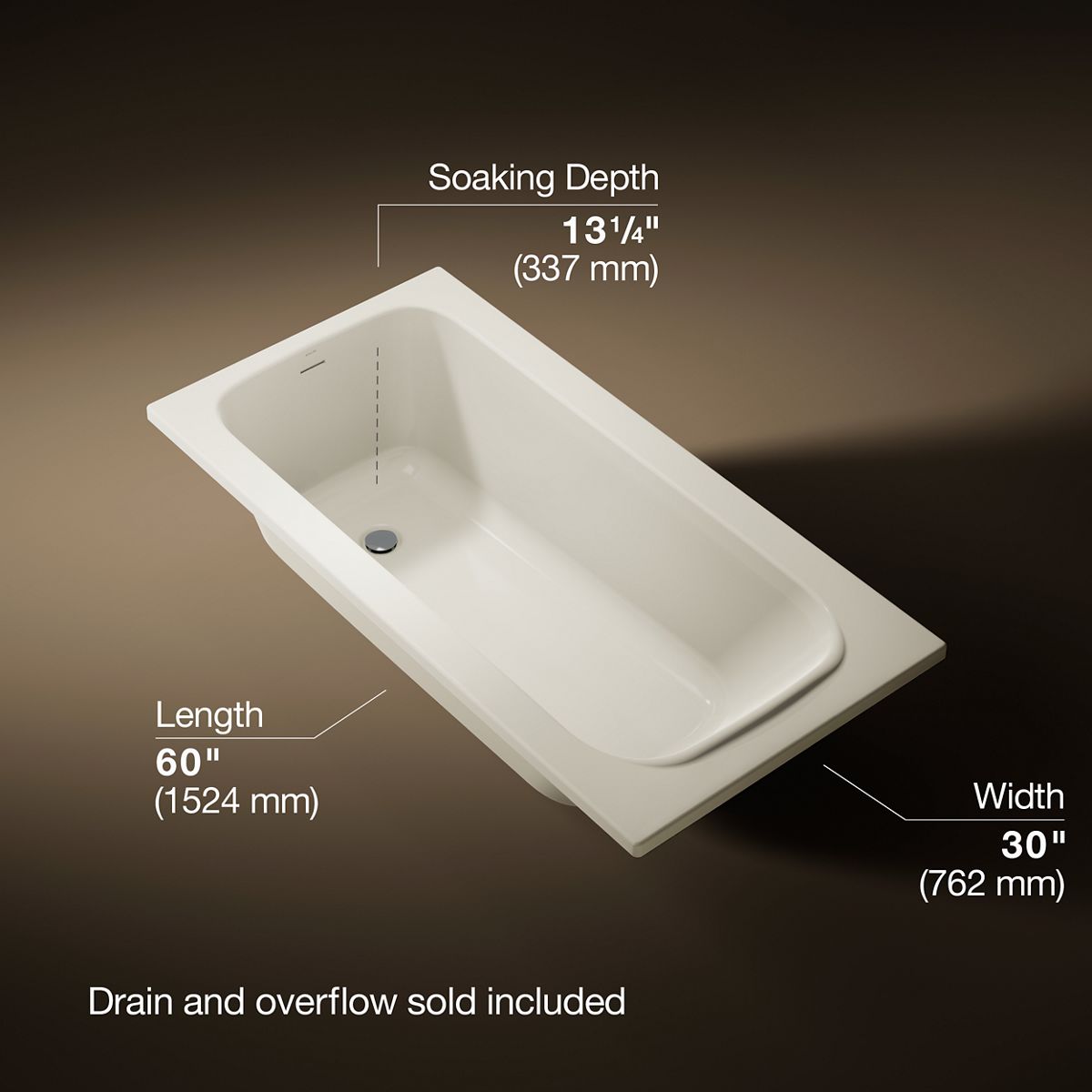 3/4 view of product with dimensions