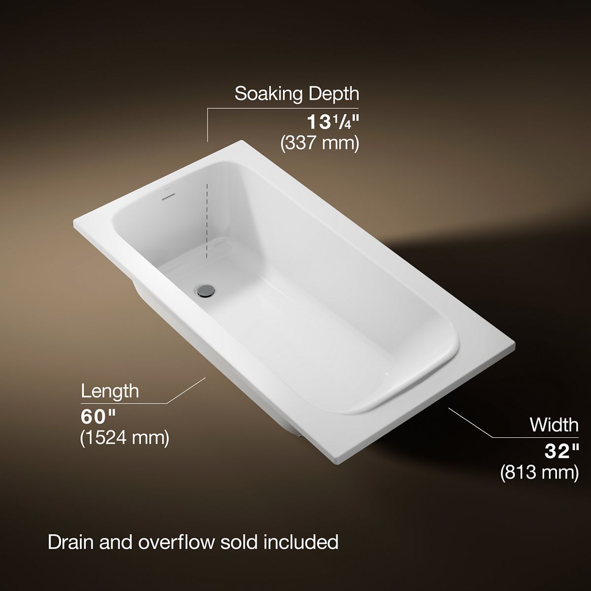 3/4 view of product with dimensions