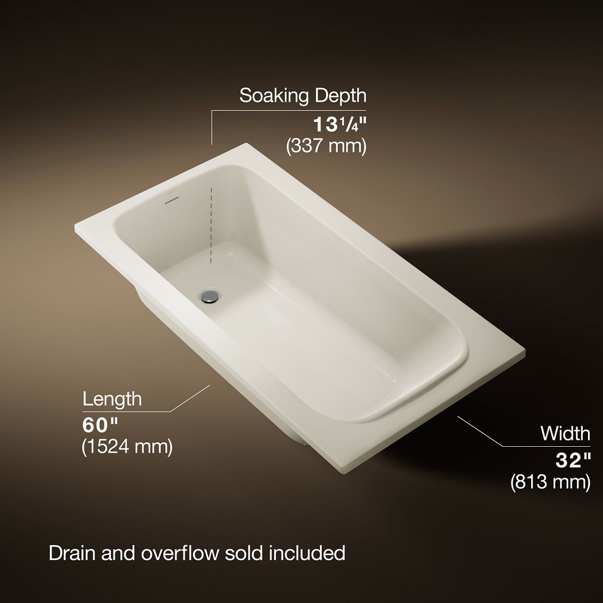 3/4 view of product with dimensions