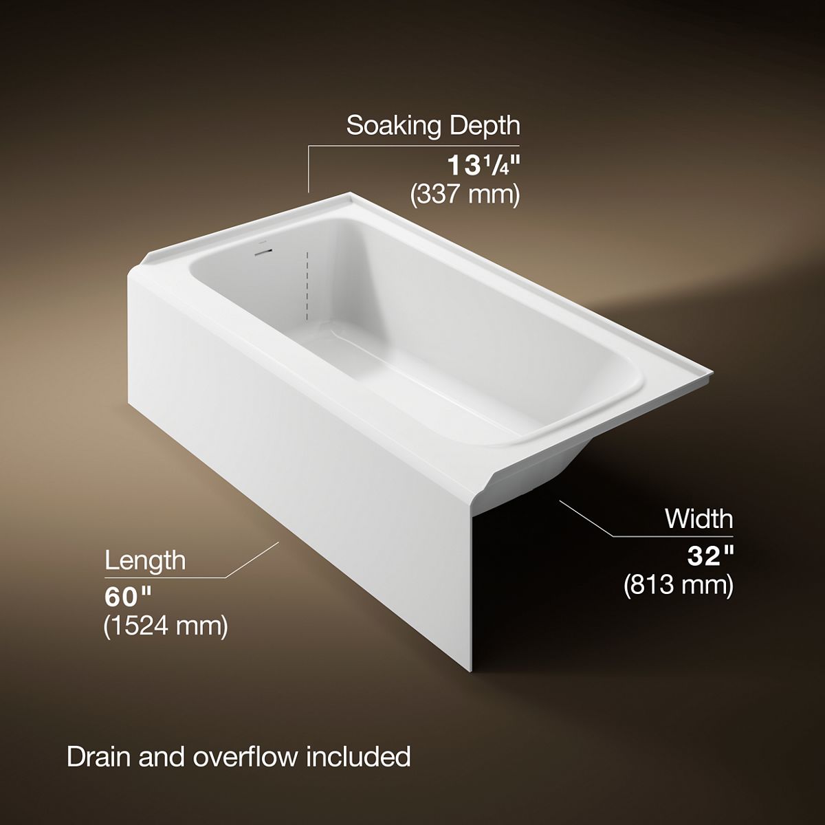 3/4 view of product with dimensions