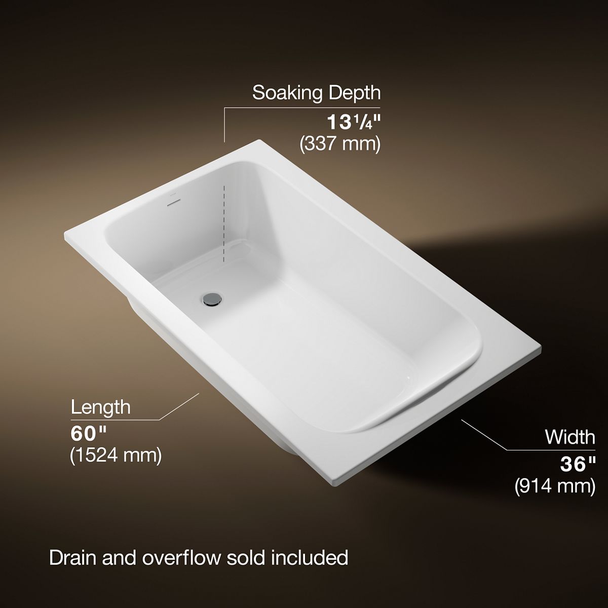 3/4 view of product with dimensions