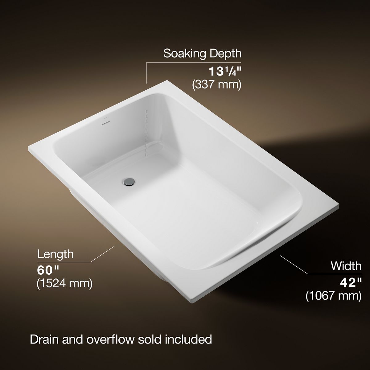 3/4 view of product with dimensions