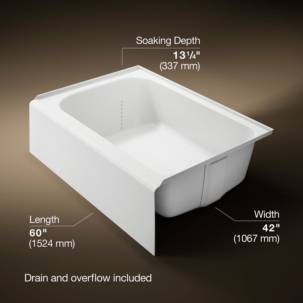 3/4 view of product with dimensions