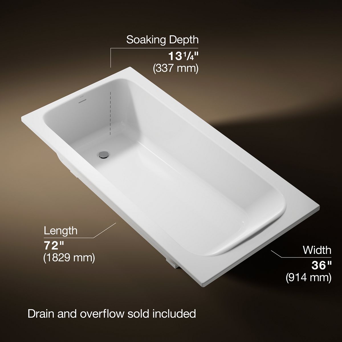 3/4 view of product with dimensions