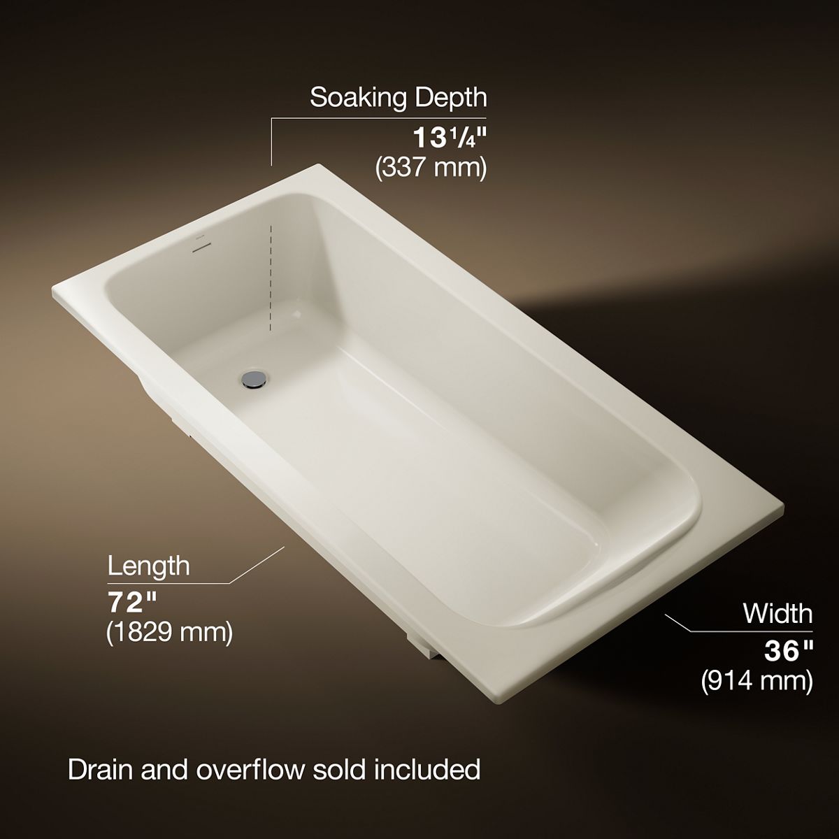 3/4 view of product with dimensions
