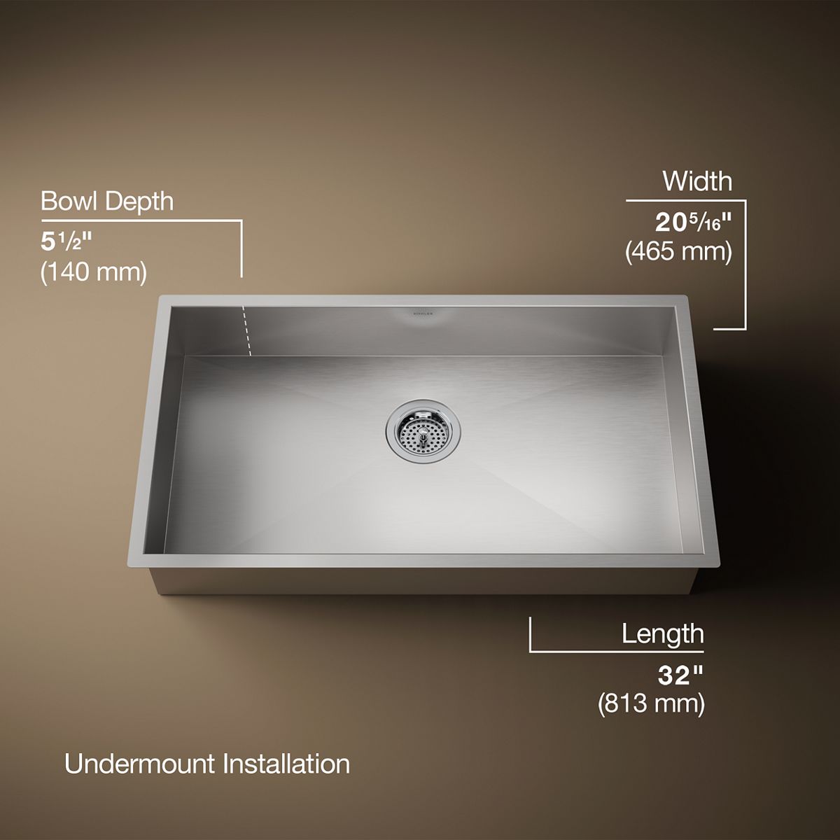 3/4 view of product with dimensions