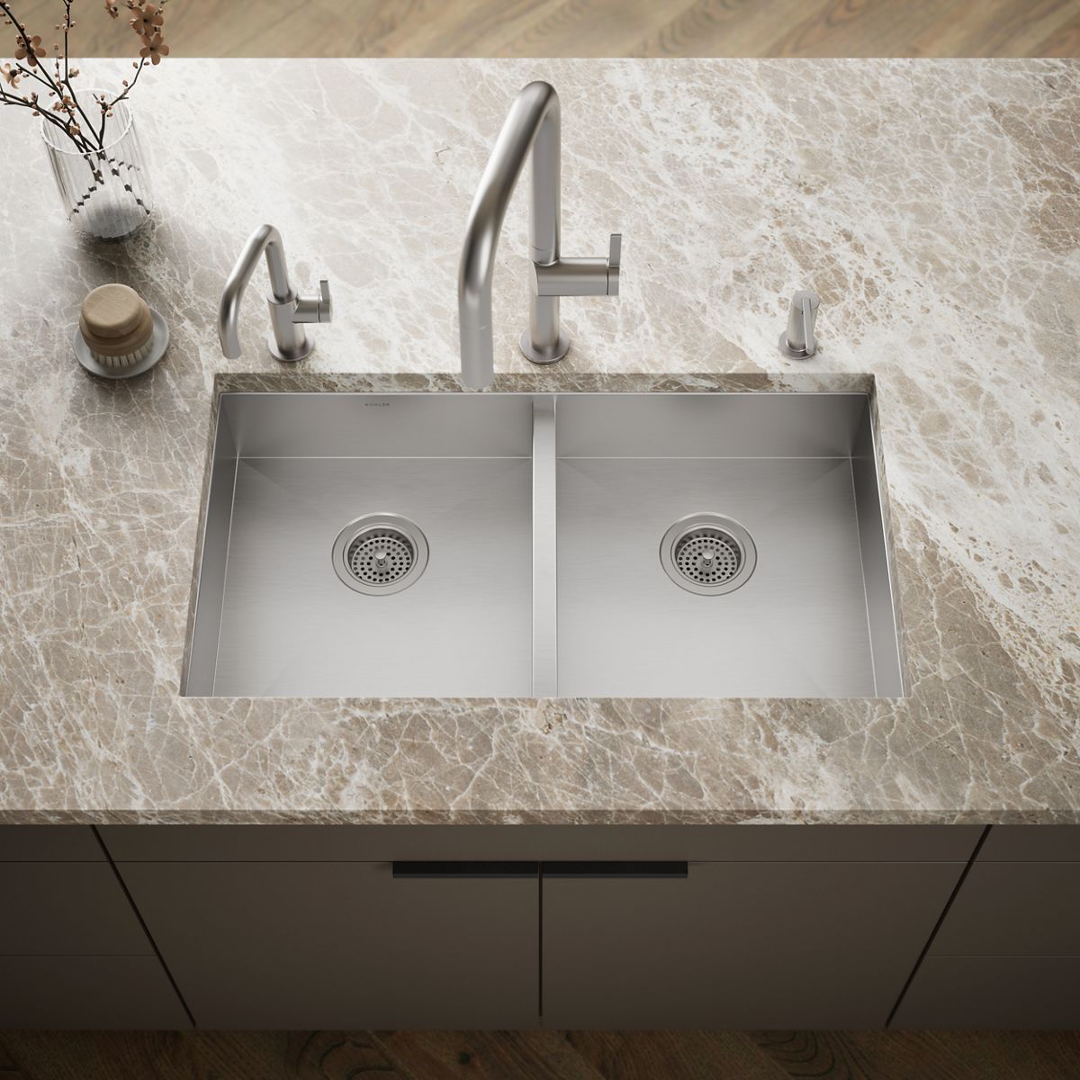 harvey OED① KOHLER | K-25940 | Vault Undermount Double-Equal Kitchen Sink