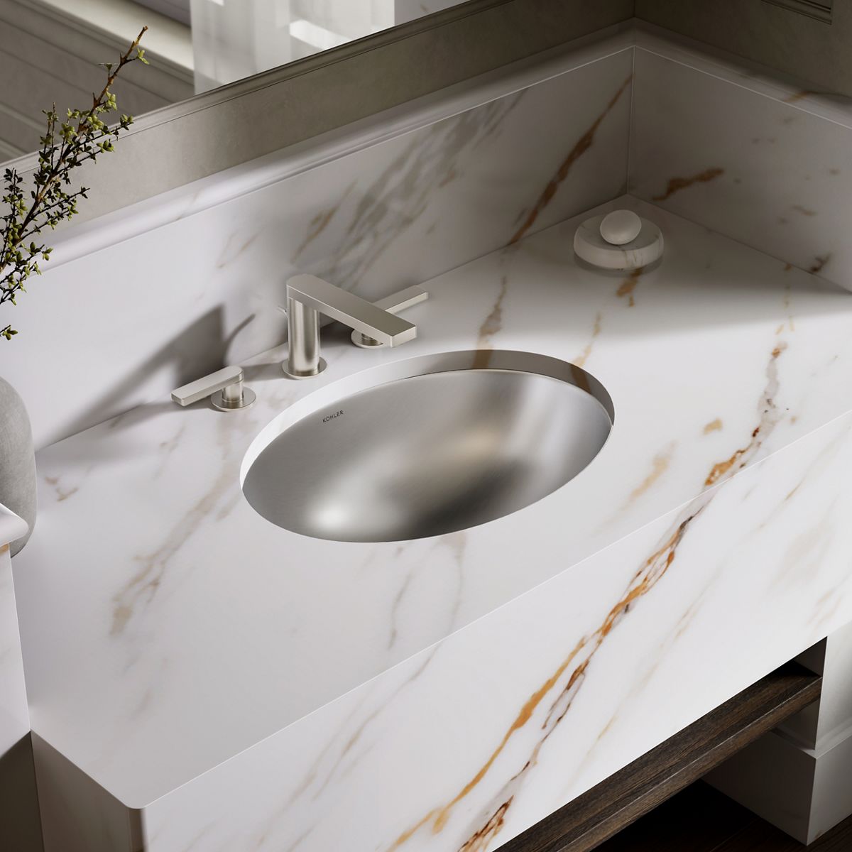 Rhythm Undermount Sink w/ Satin Finish | K-2602-SU | KOHLER