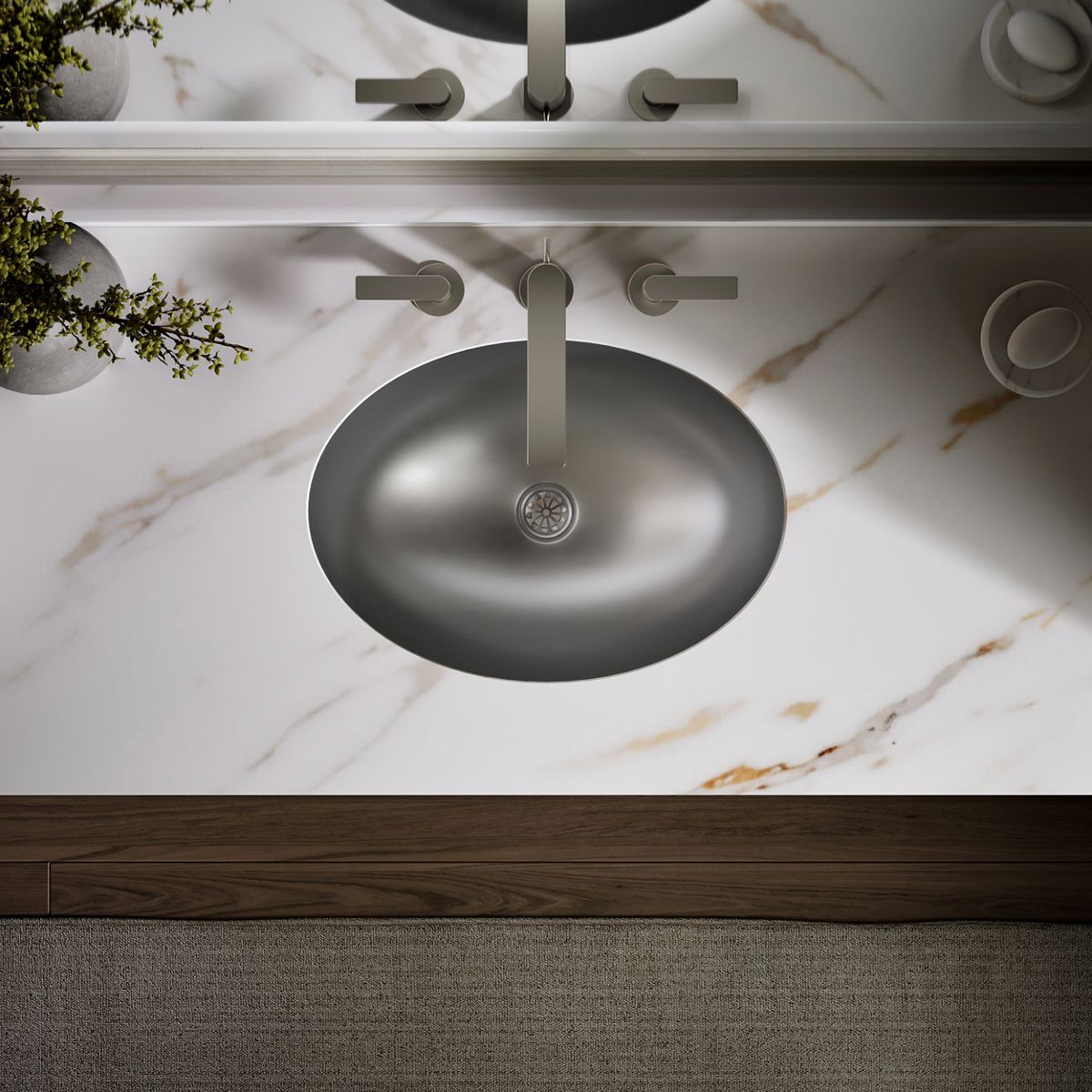 【koki A2 STAINLESS FLAT】 Rhythm Undermount Sink w/ Satin Finish | K-2602-SU | KOHLER