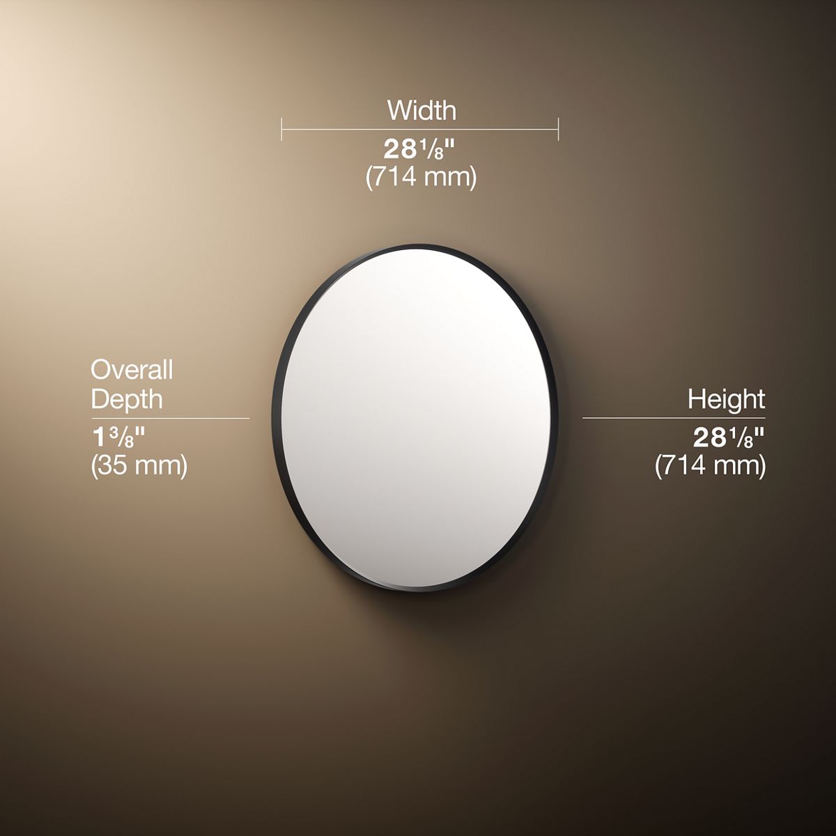 3/4 view of product with dimensions