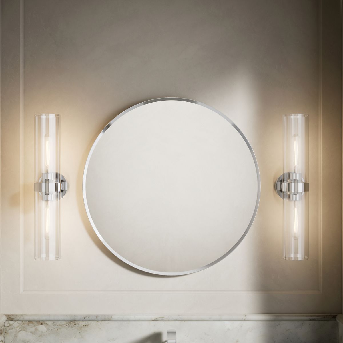 N2 interior Silver Circle Mirror 50×50