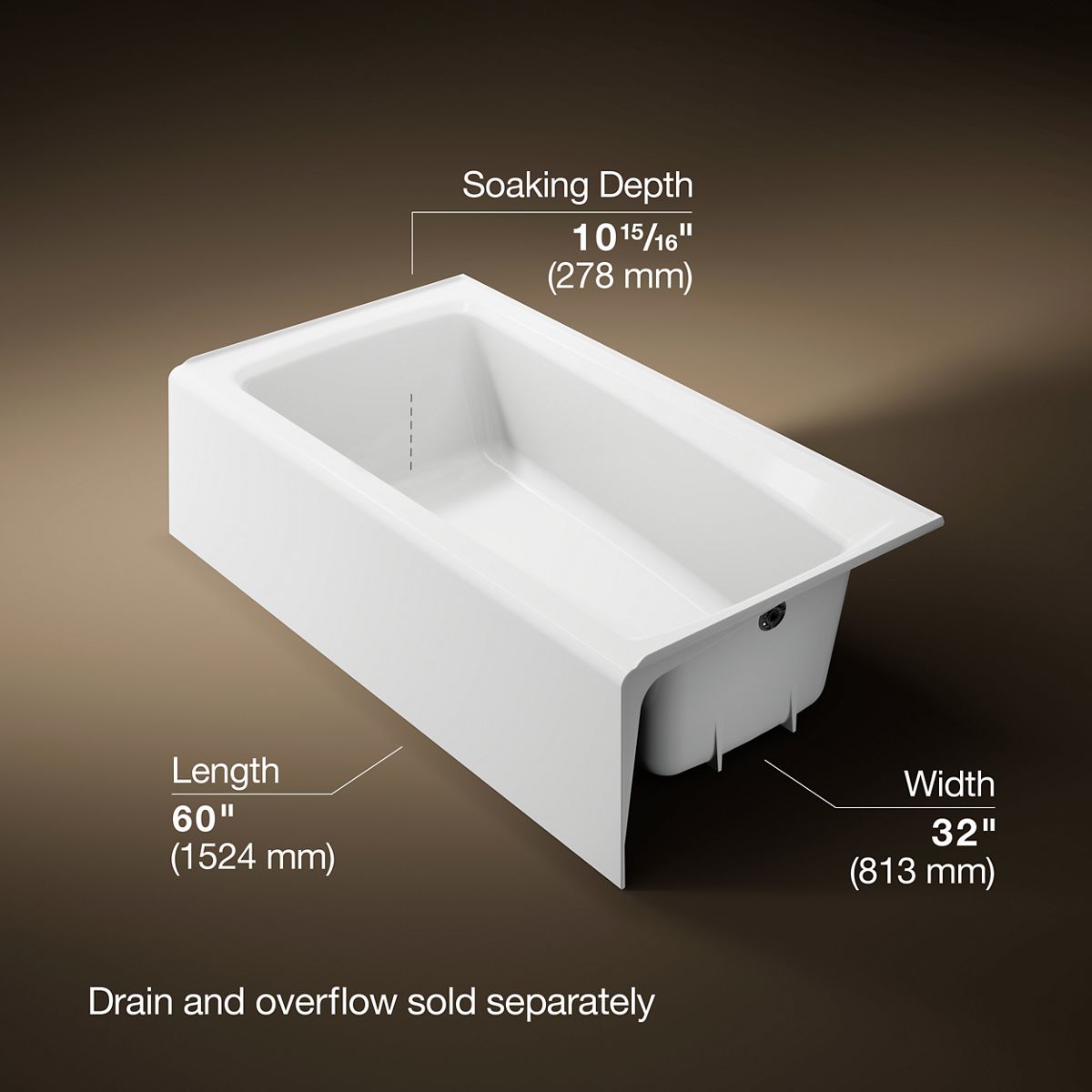 3/4 view of product with dimensions