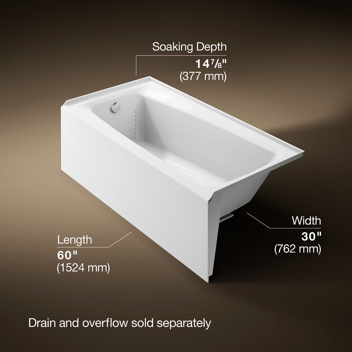 3/4 view of product with dimensions
