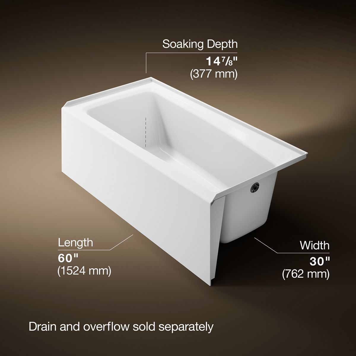 3/4 view of product with dimensions