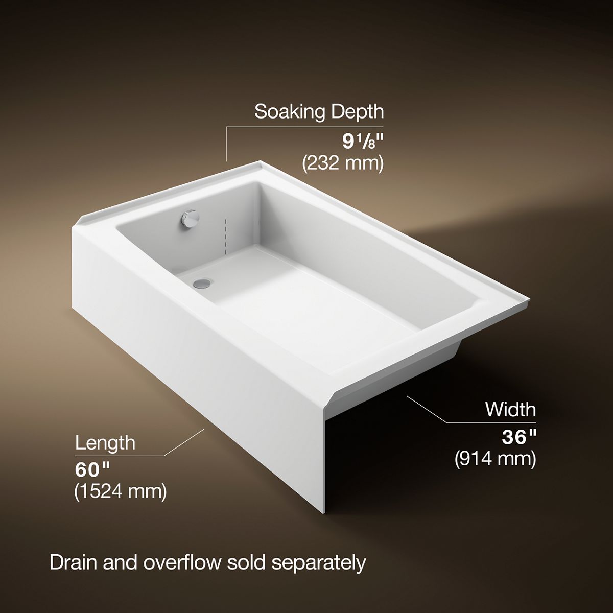 3/4 view of product with dimensions