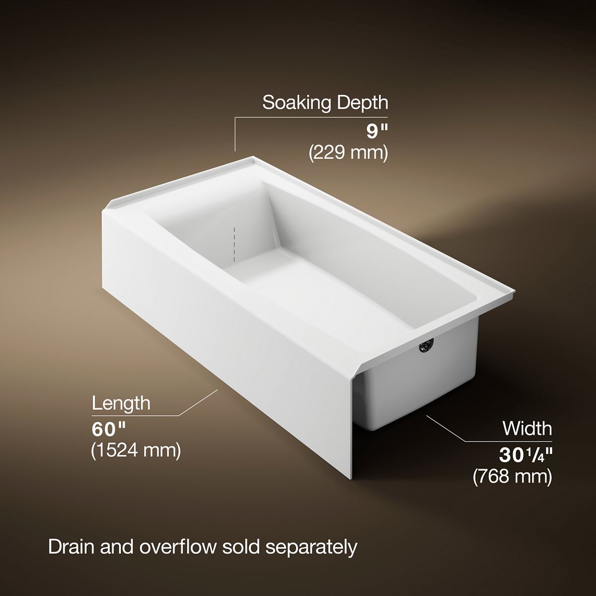 3/4 view of product with dimensions