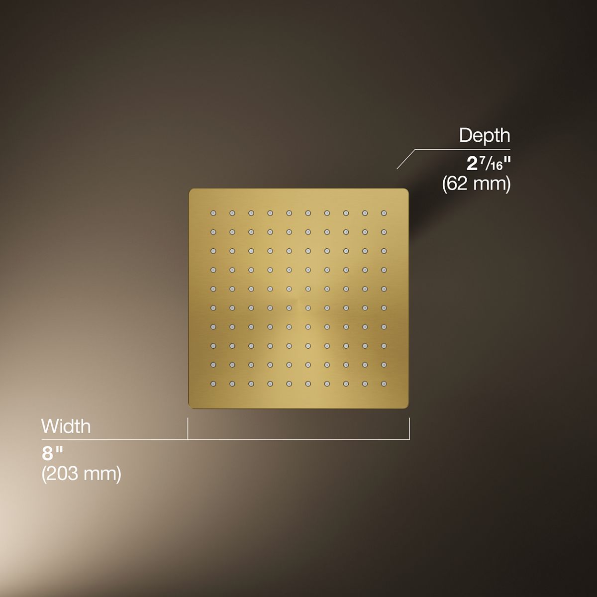 3/4 view of product with dimensions