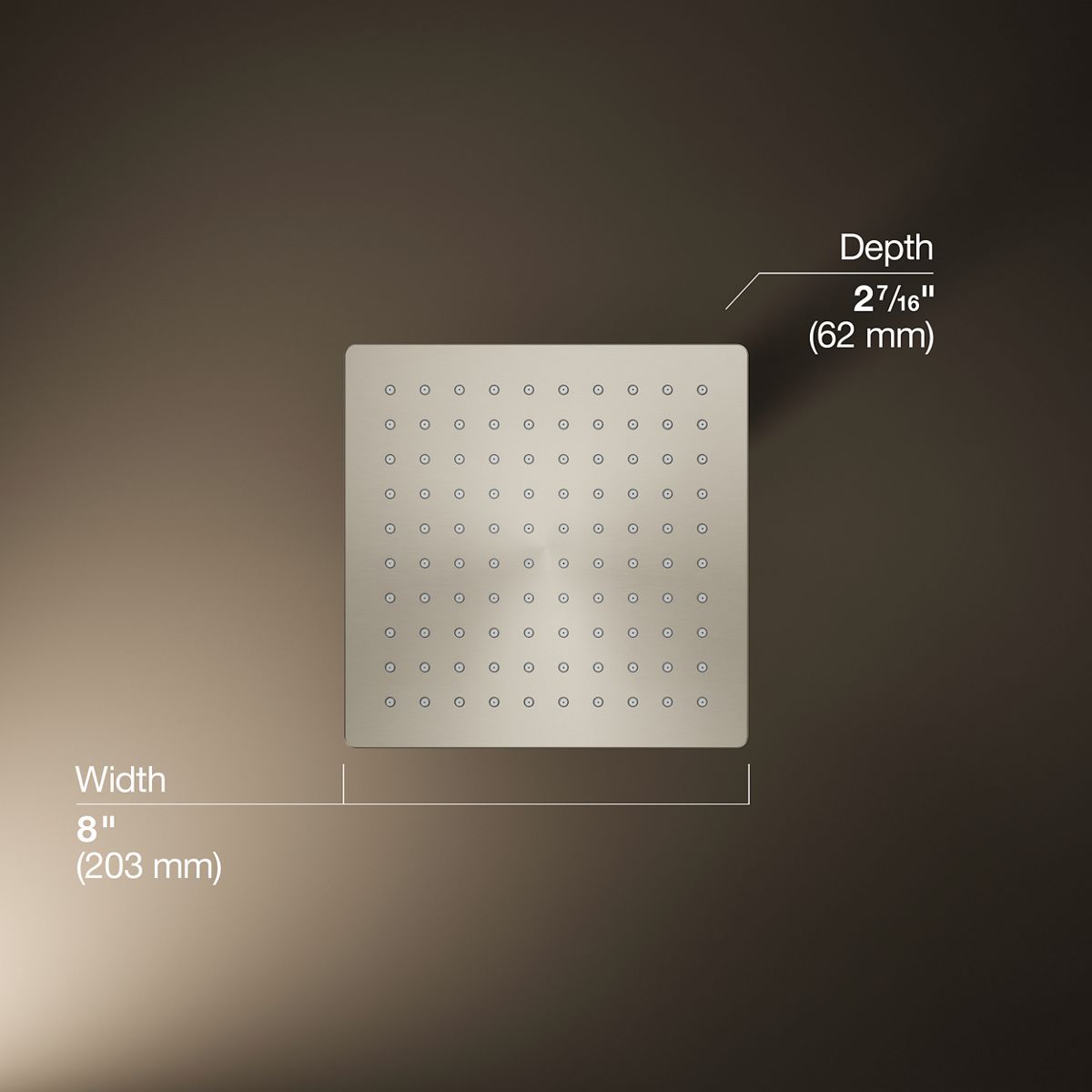 3/4 view of product with dimensions