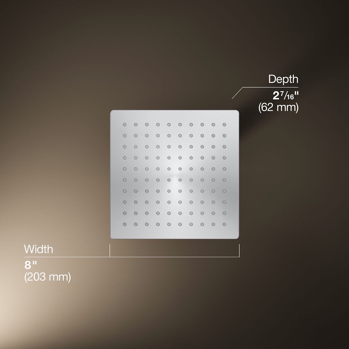 3/4 view of product with dimensions