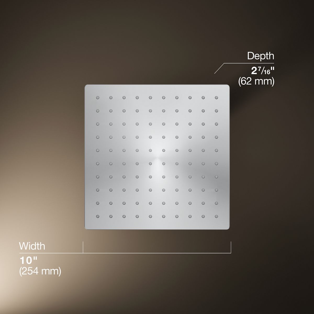 3/4 view of product with dimensions