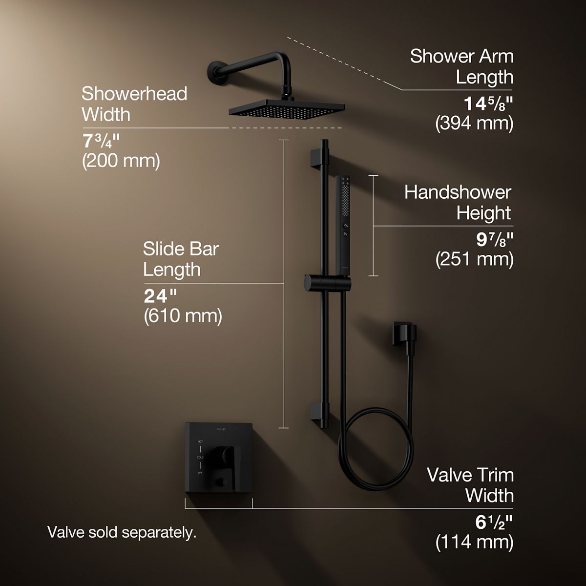 Honesty Showering Kit, 2.5 GPM | K-26273-Y | KOHLER