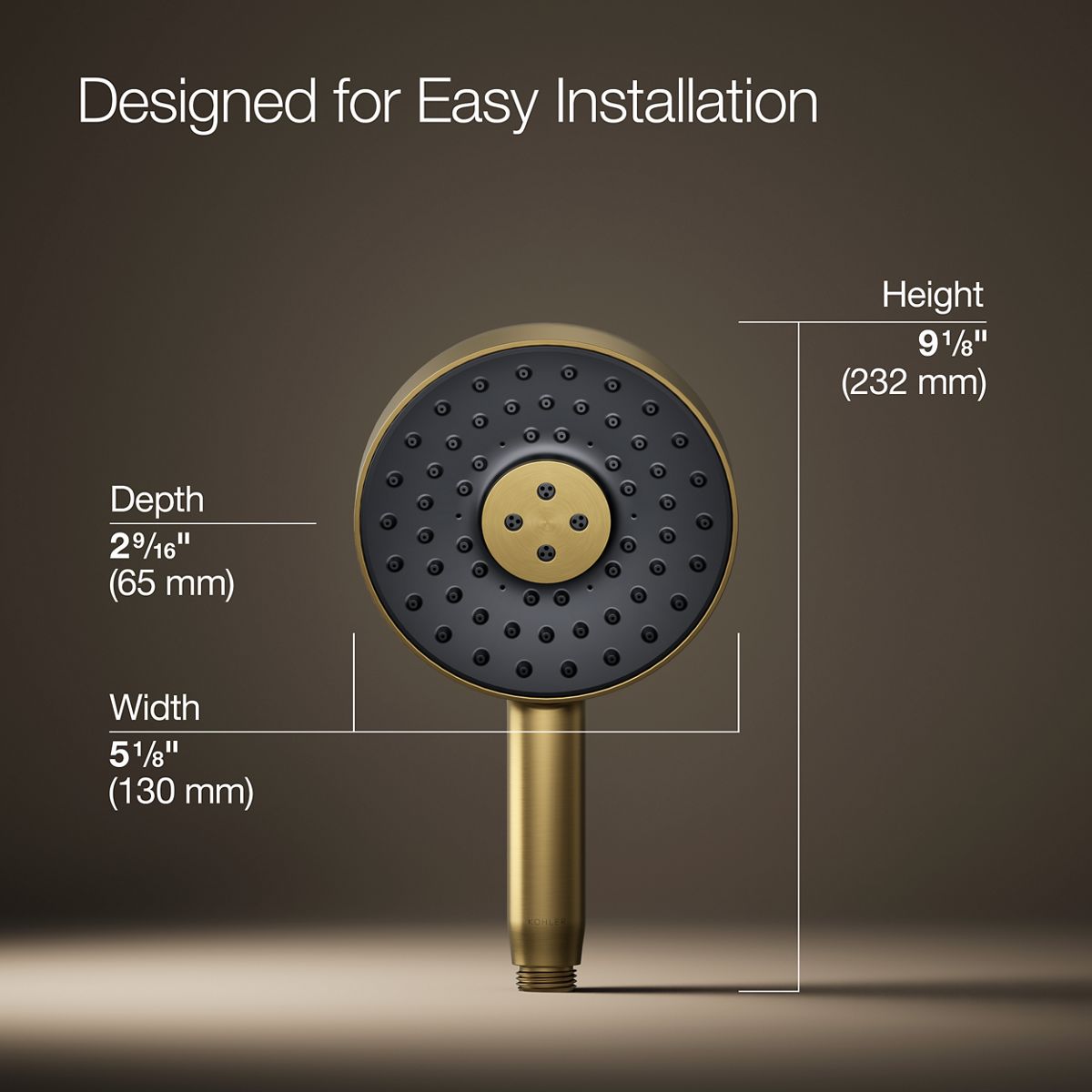 3/4 view of product with dimensions