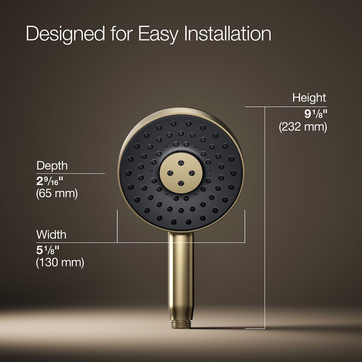 3/4 view of product with dimensions