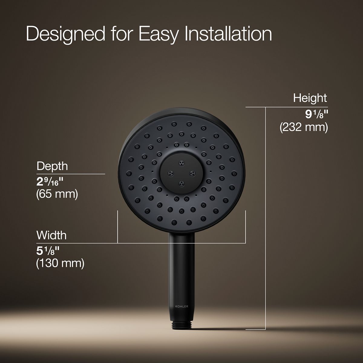 3/4 view of product with dimensions