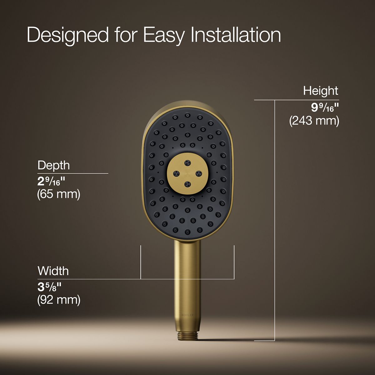 Statement Oblong Three-Function Handshower, 1.75 gpm | K-26284-G