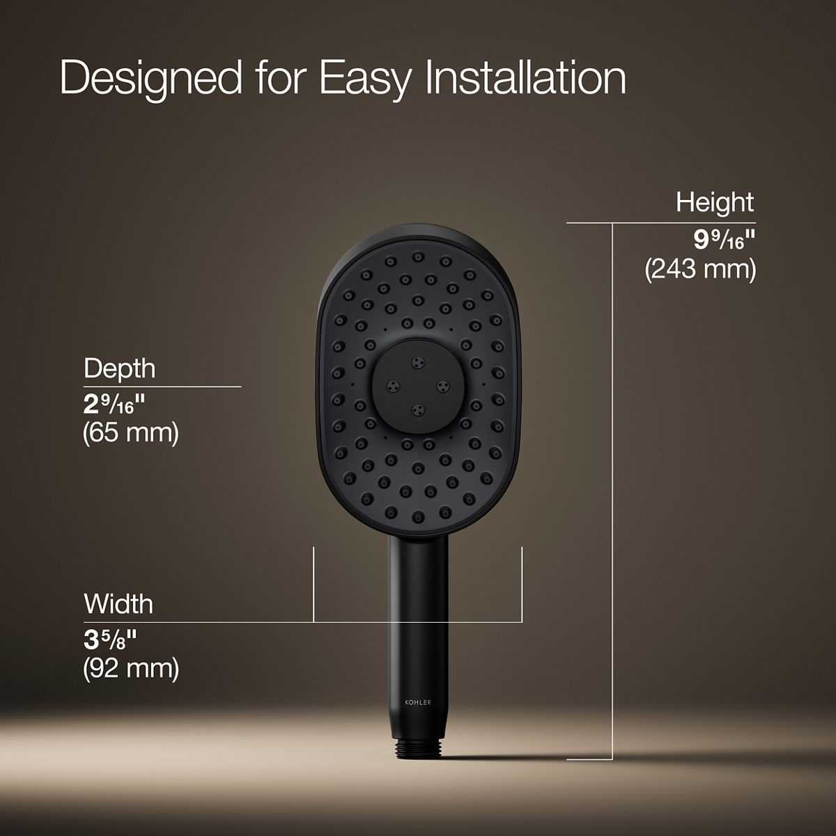 Statement Oblong Three-Function Handshower, 1.75 gpm | K-26284-G