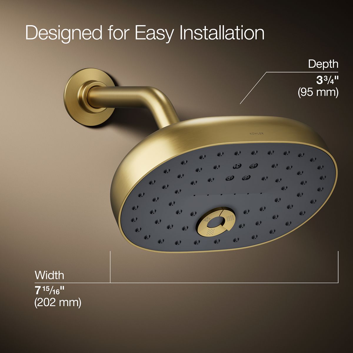 3/4 view of product with dimensions