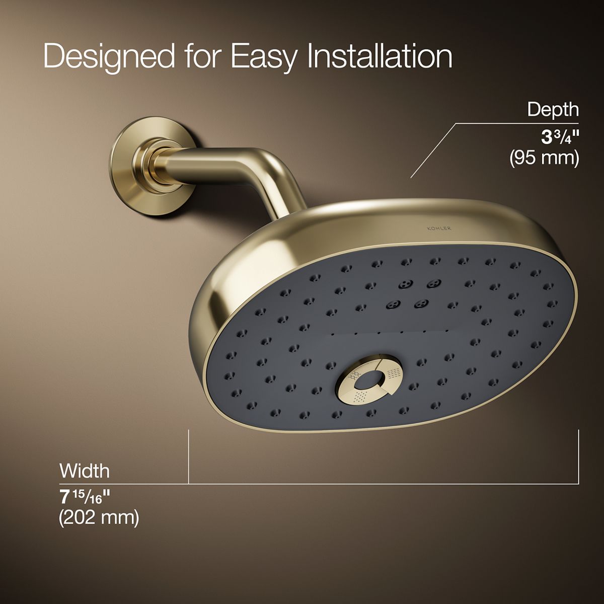 3/4 view of product with dimensions