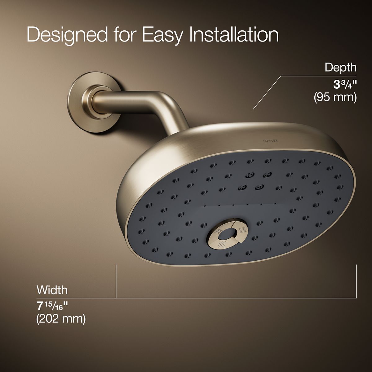 3/4 view of product with dimensions